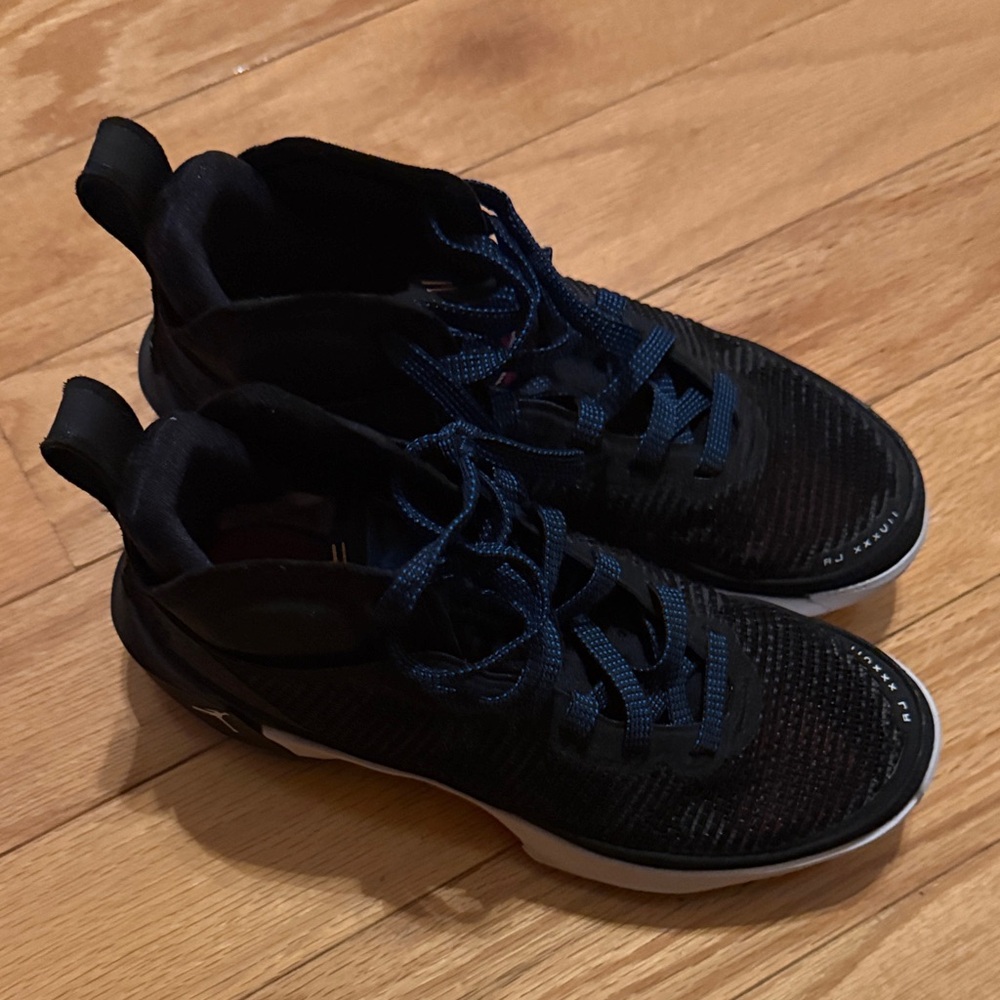 Black and Blue Jordan Athletic Sneakers